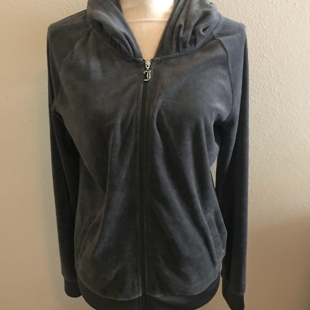 [juicy couture] grey velour hoodie